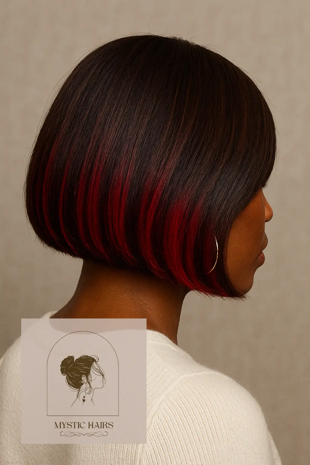Blunt Bob with Raspberry Underlights