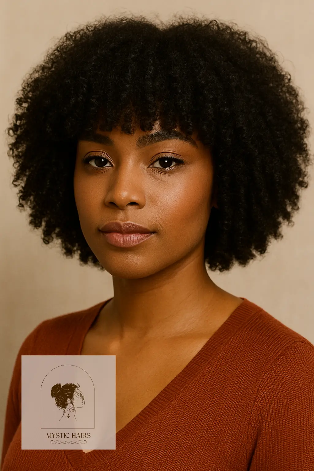 Blunt-Cut Natural Bob with Afro Bangs