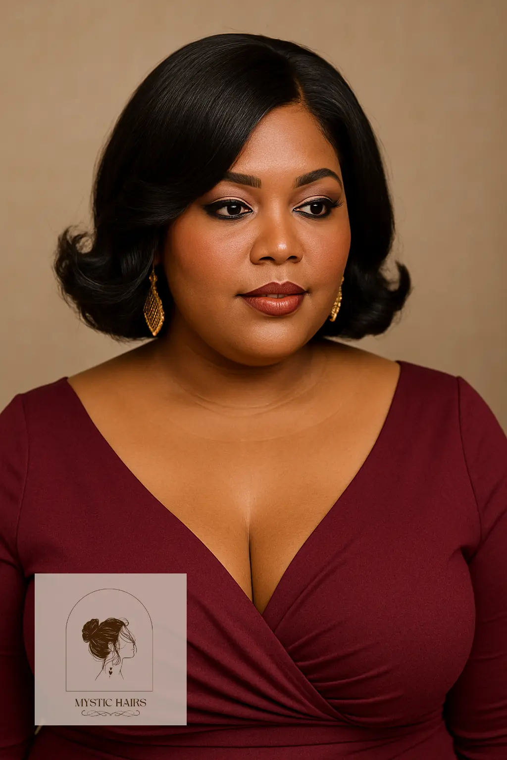 Bob Wig With Curled Ends