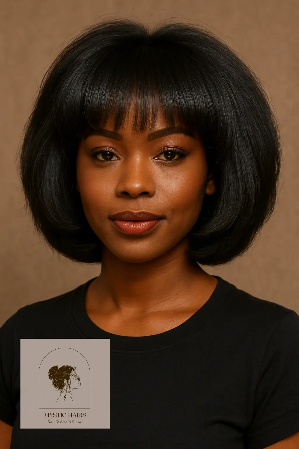 Bob with Blown-Out Volume and Bangs