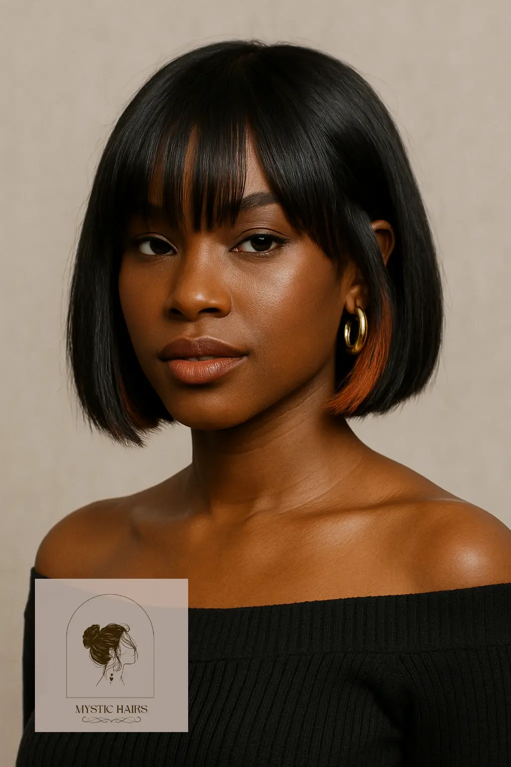 Bob with Peekaboo Bangs and Hidden Color