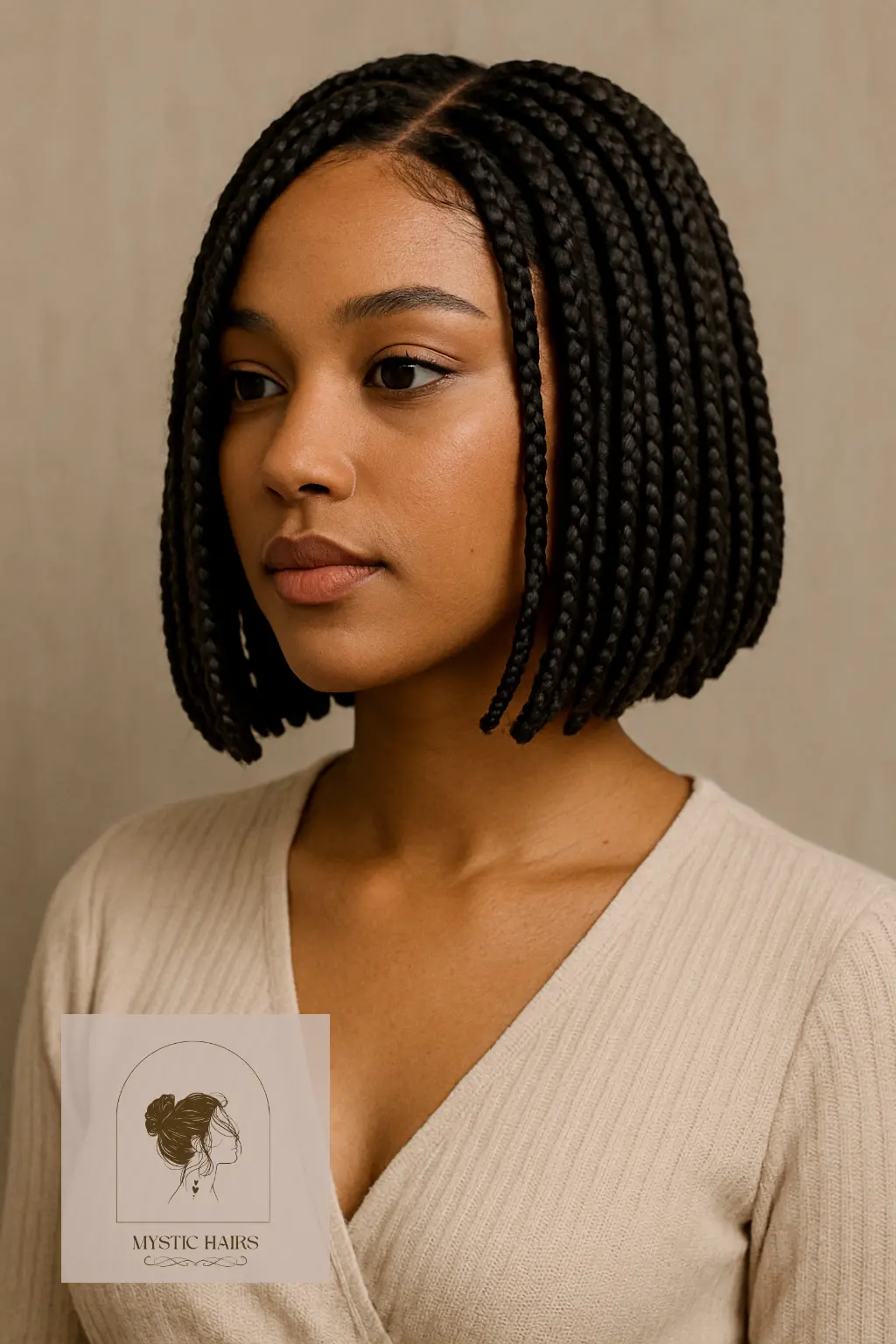 Box Braid Bob With Lightweight Hair