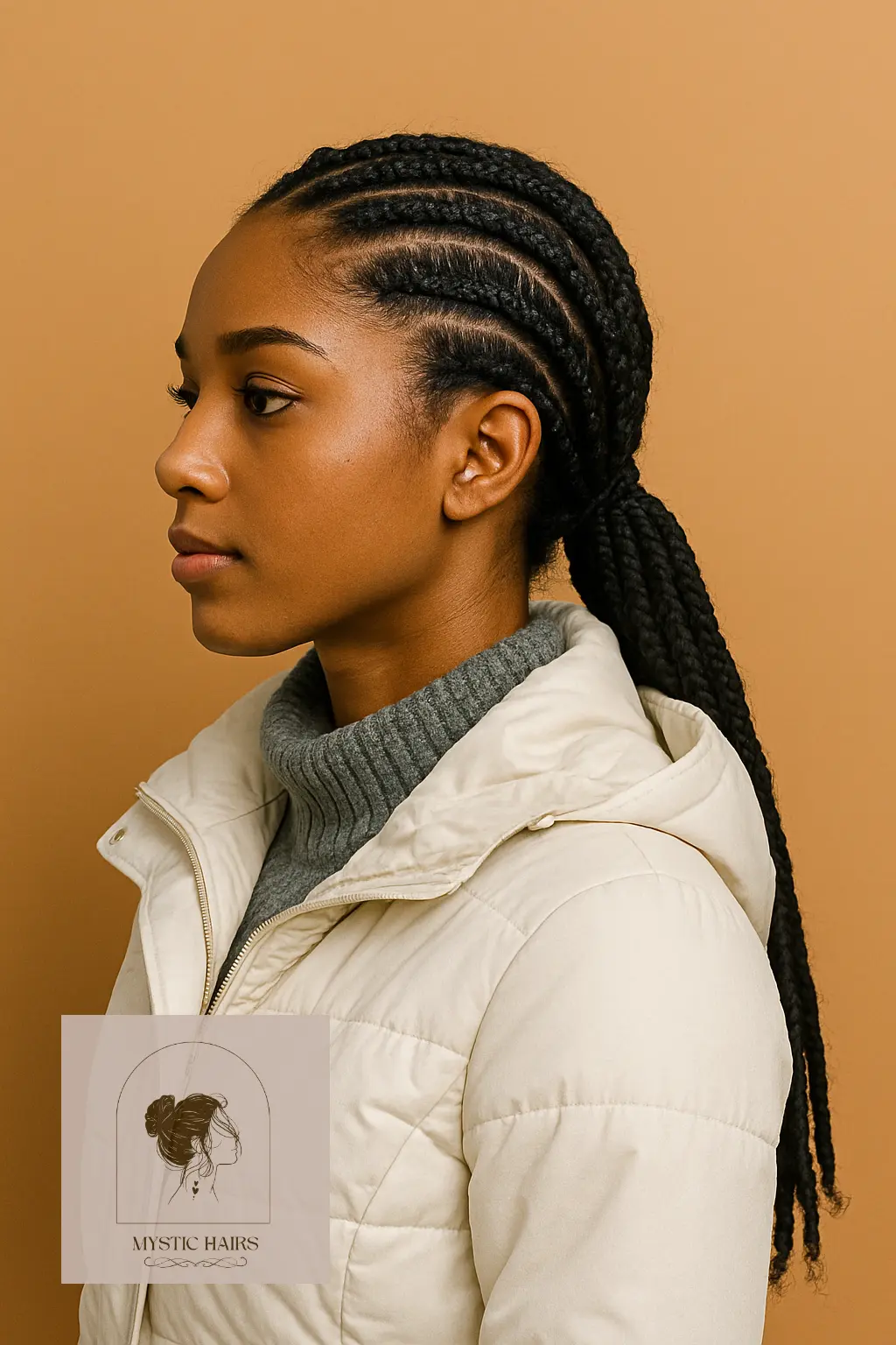 Box Braids in Low Ponytail