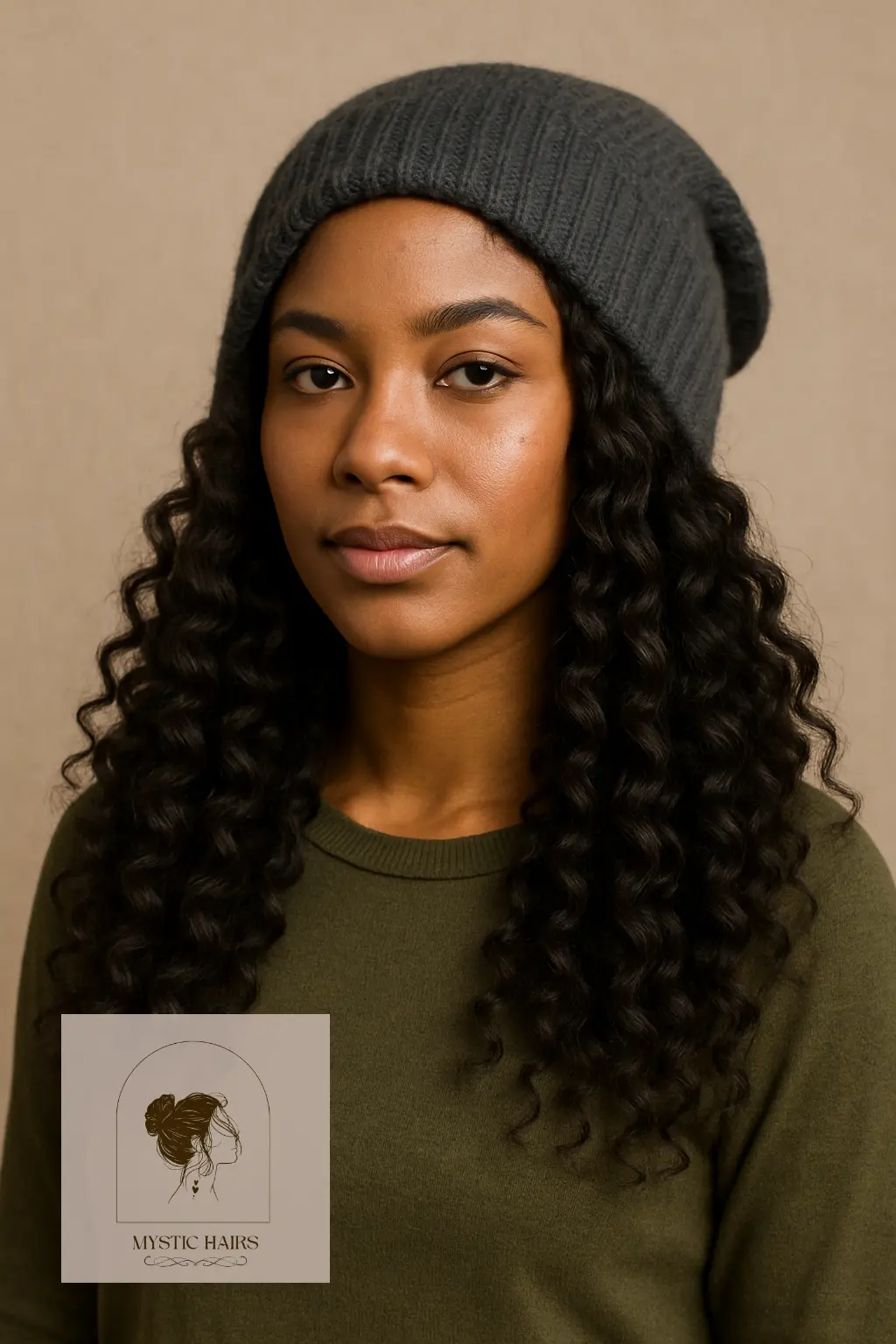Braid-Out with Loose Slouchy Beanie