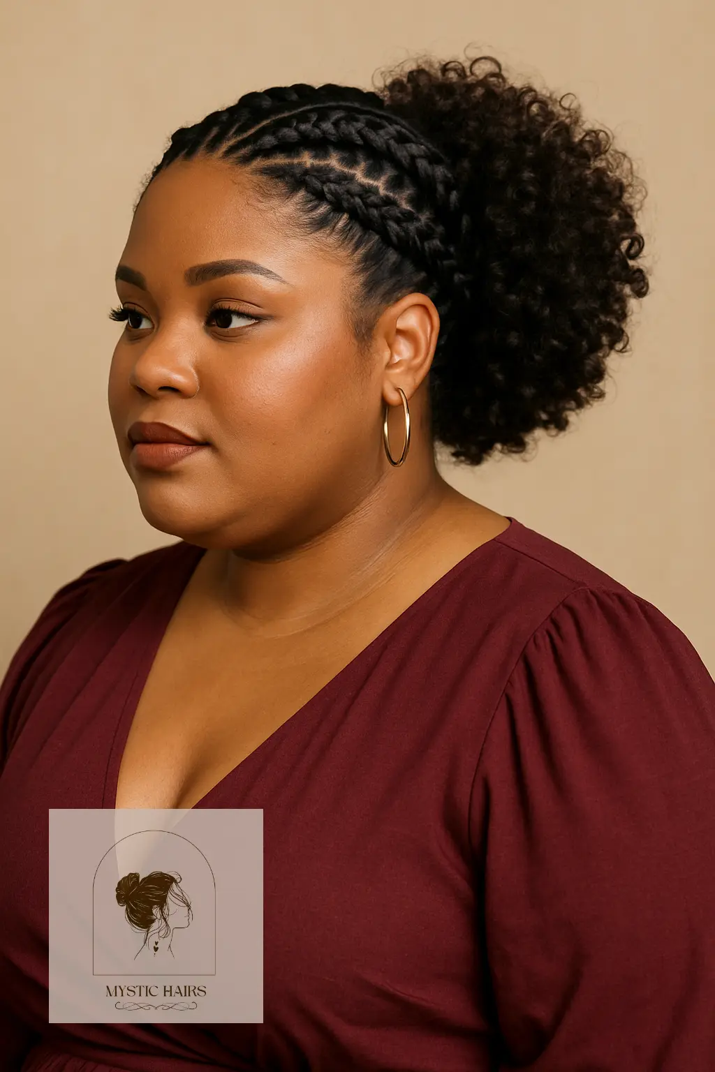 Braided Crown With Curly Bun