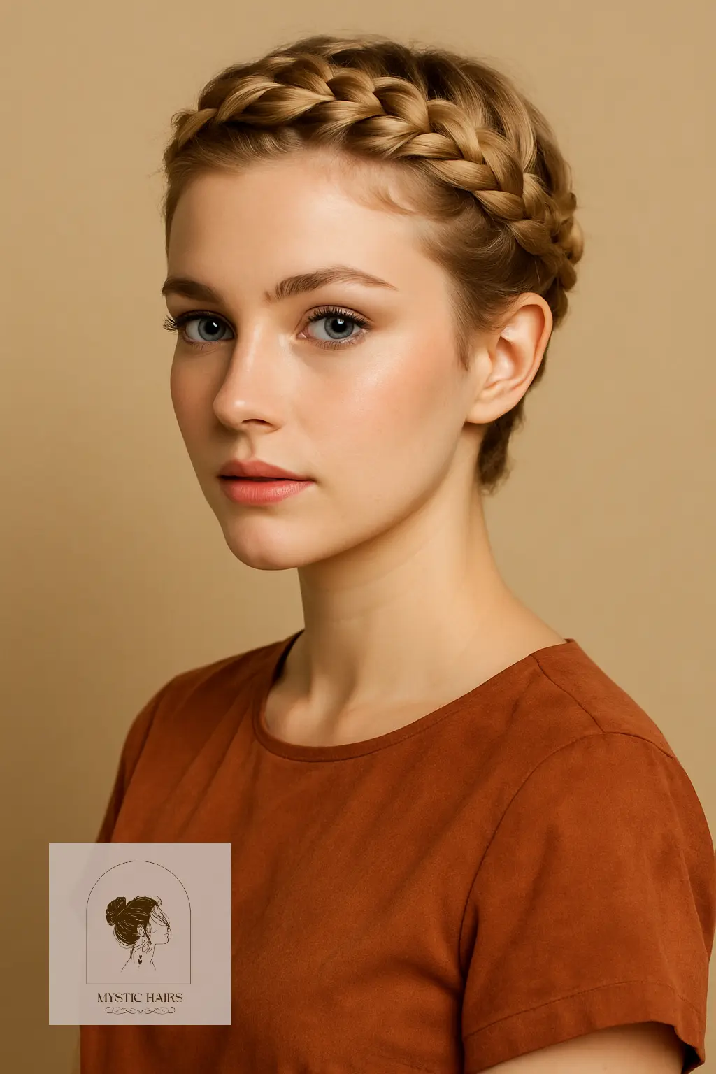 Braided Crown on Cropped Hair