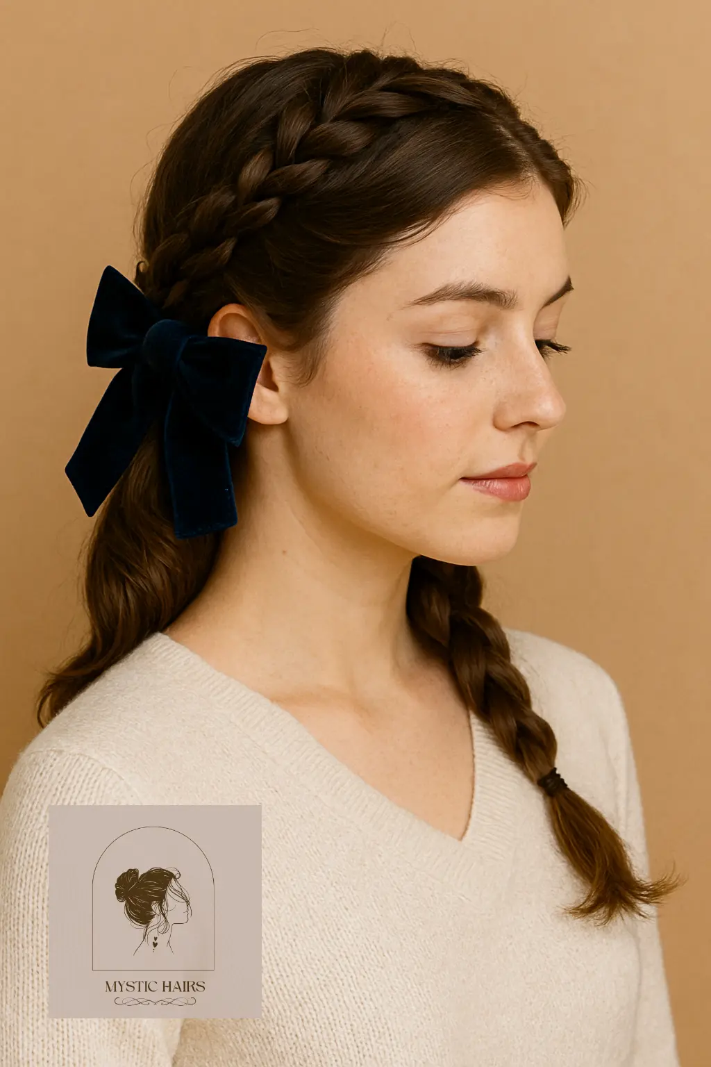 Braided Crown with Bow Accent