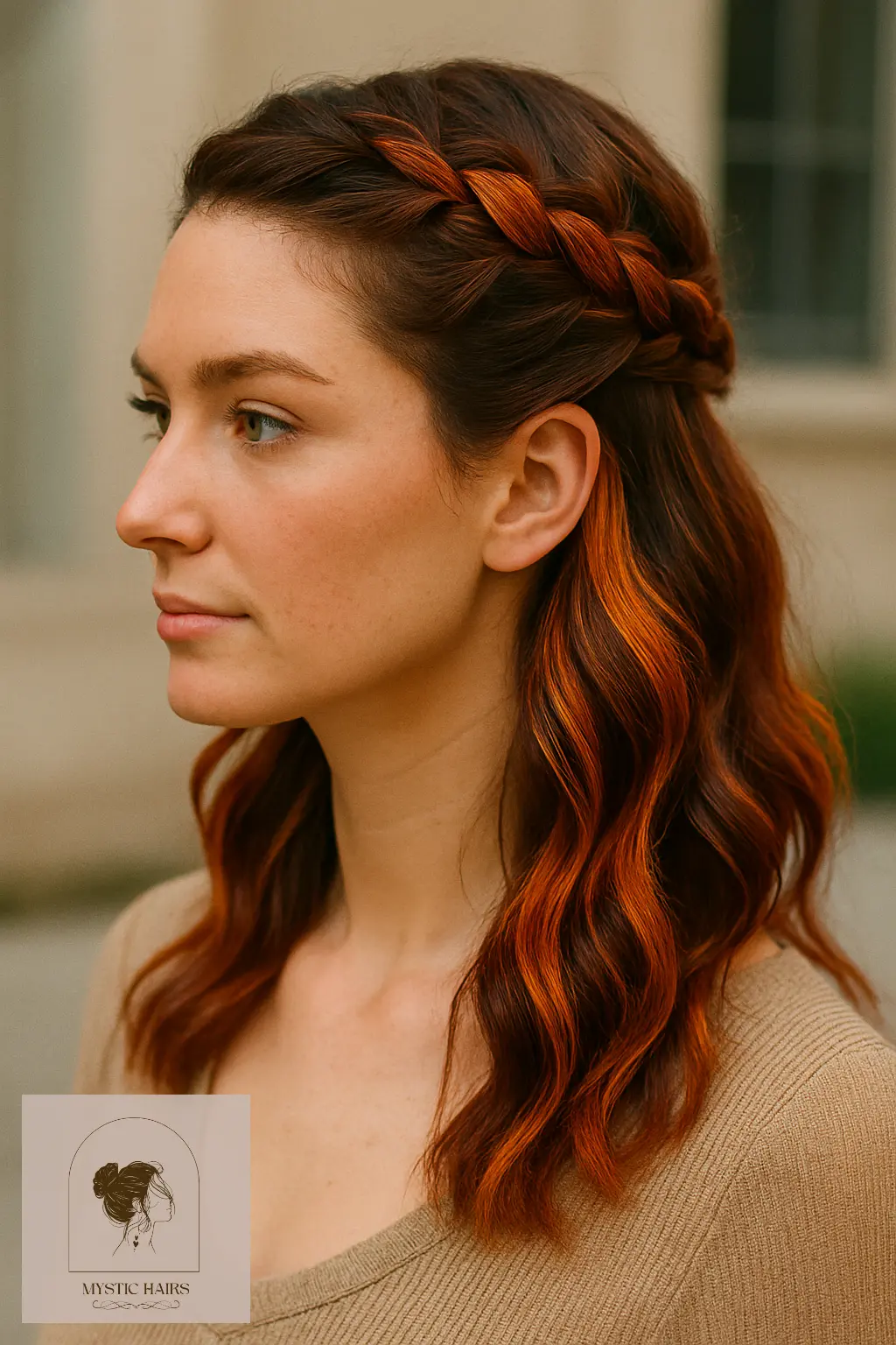 Braided Crown with Fiery Highlights