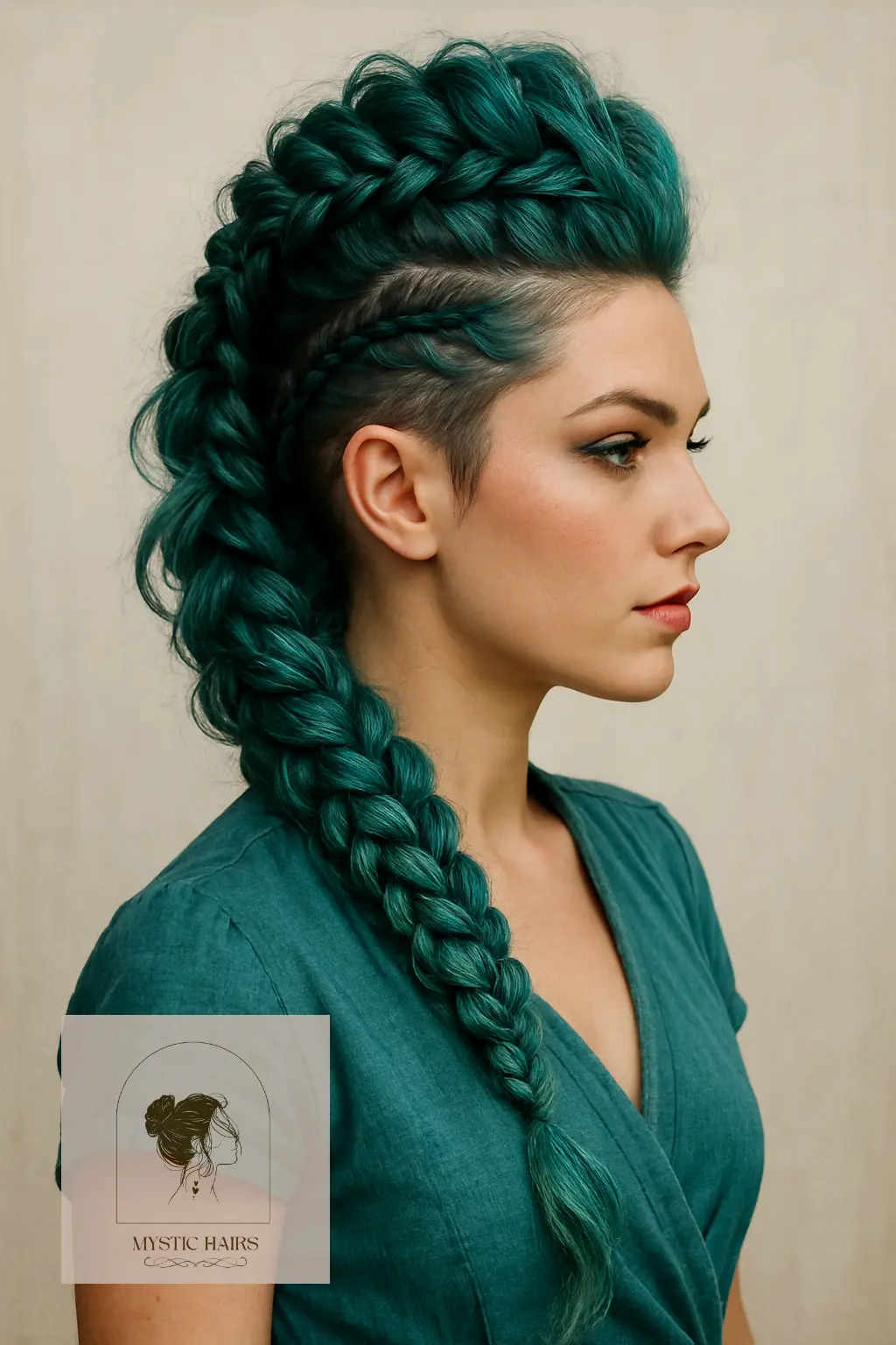 Braided Faux Hawk with Ocean Hues