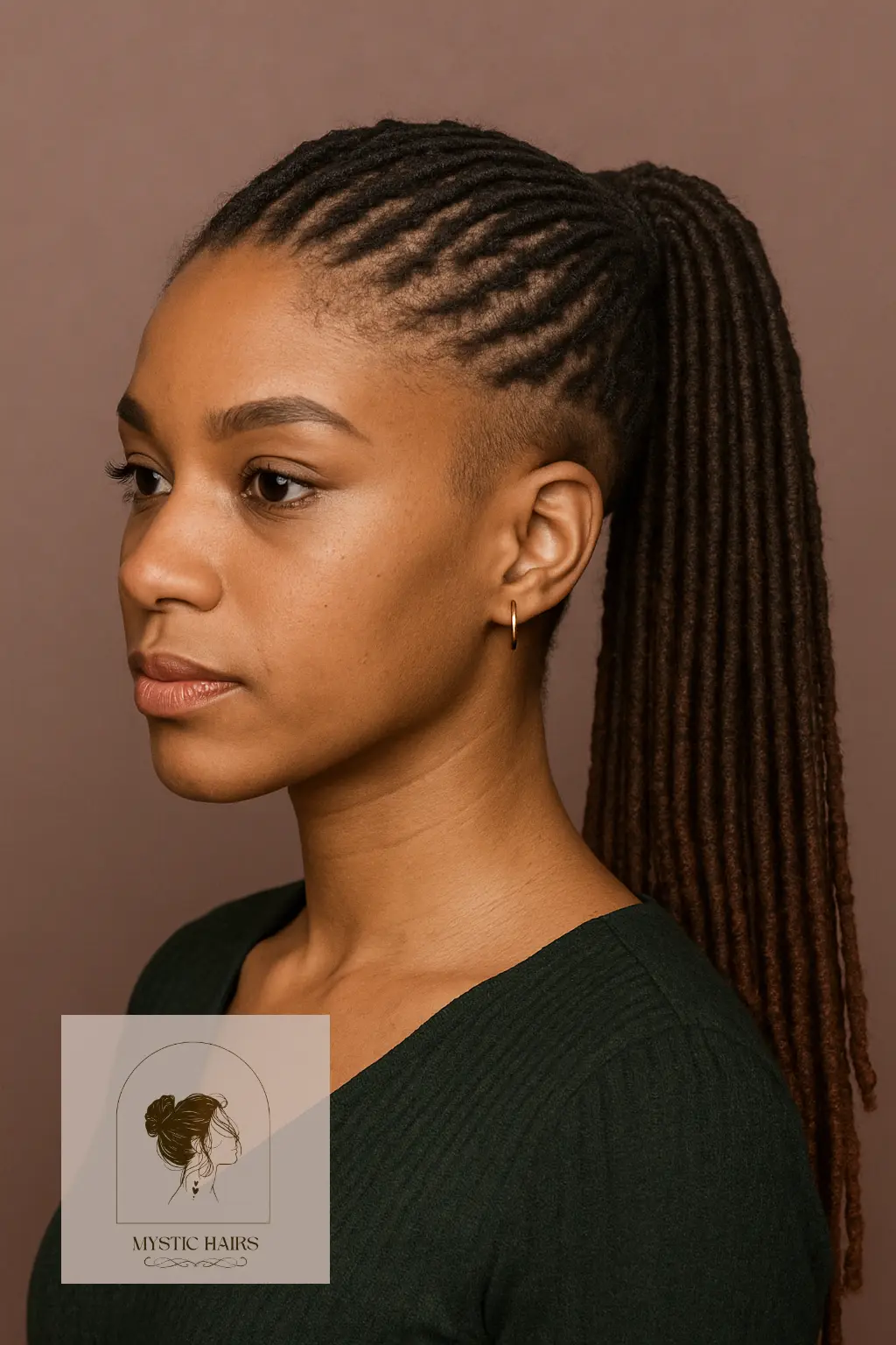 Braided Loc Ponytail With Undercut