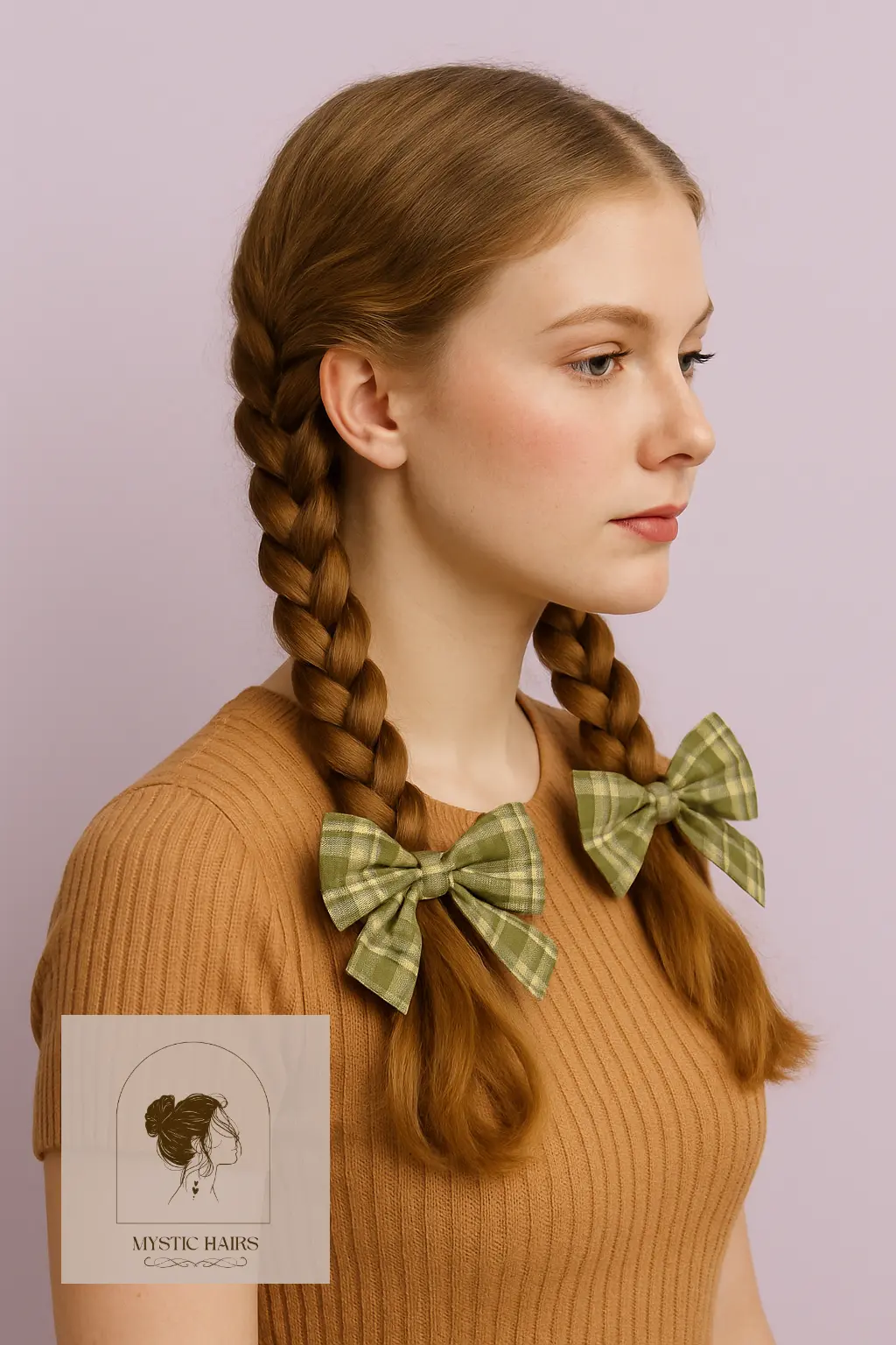Braided Pigtails with Matching Bows