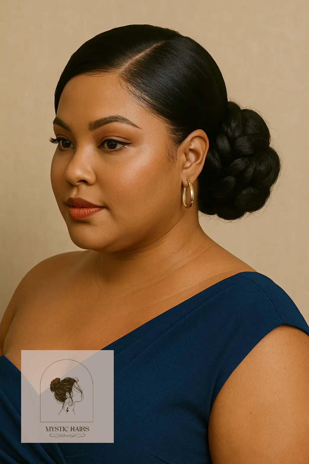 Braided Side Bun With Deep Part