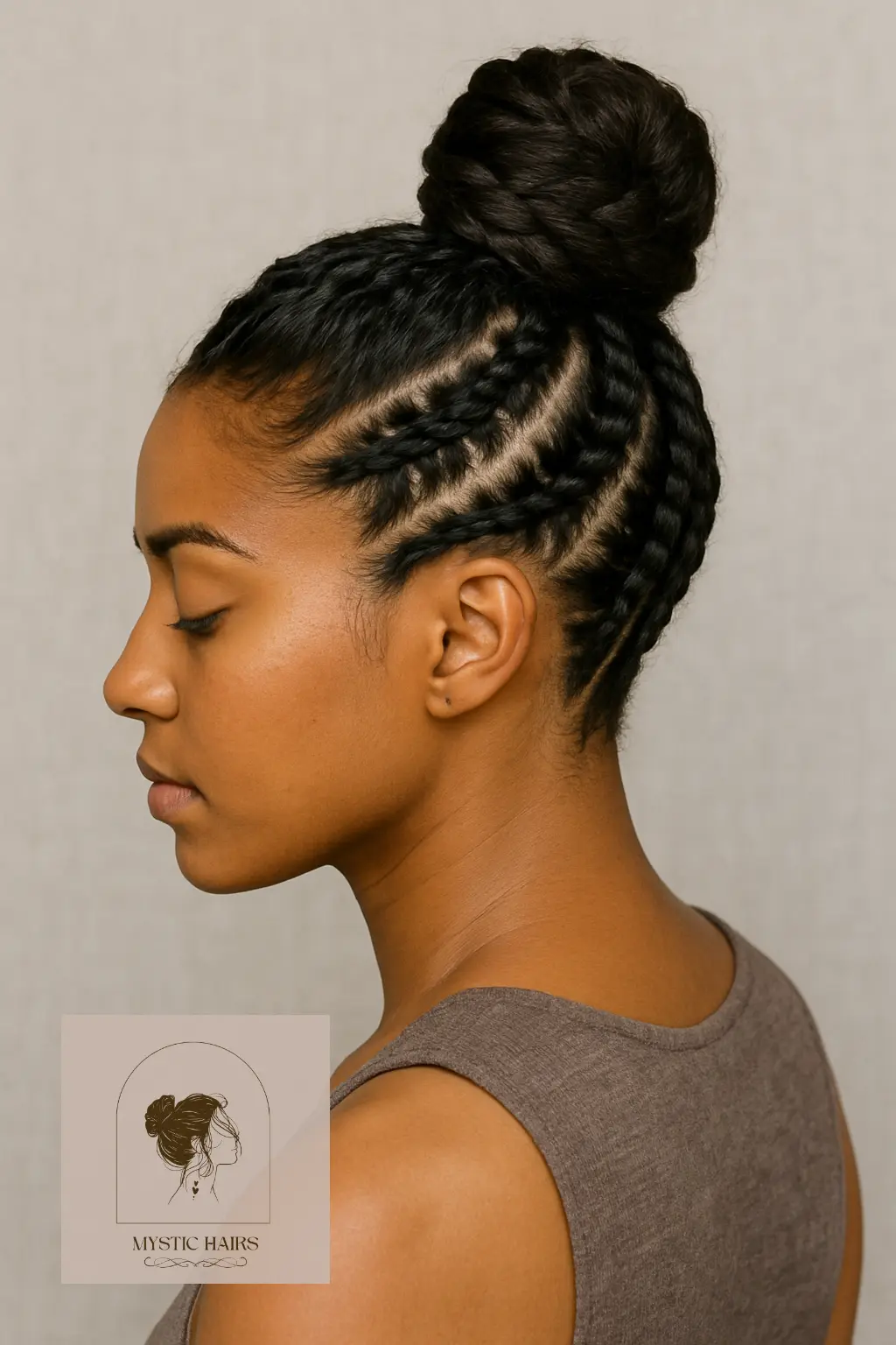 Braided Top Knot With Side Designs