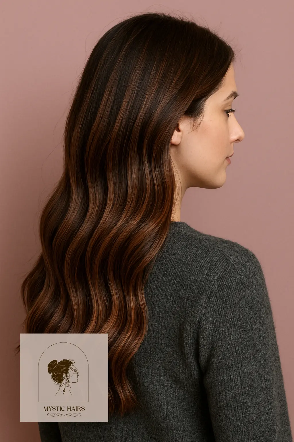 Brunette with Rose Beige Lowlights