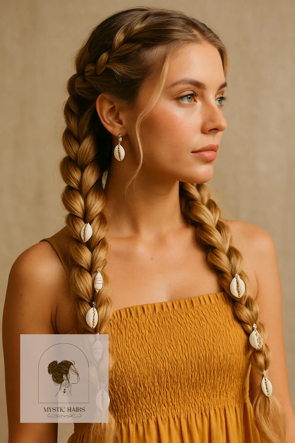 Bubble Braids with Shell Charms