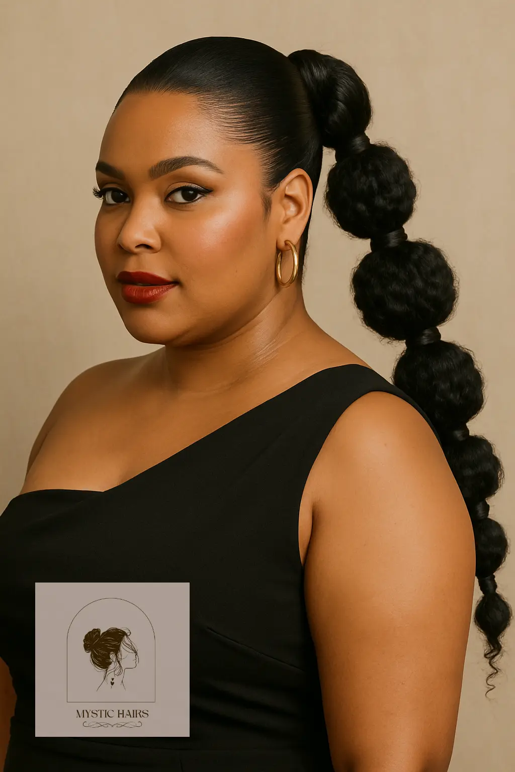 Bubble Ponytail With Sleek Top