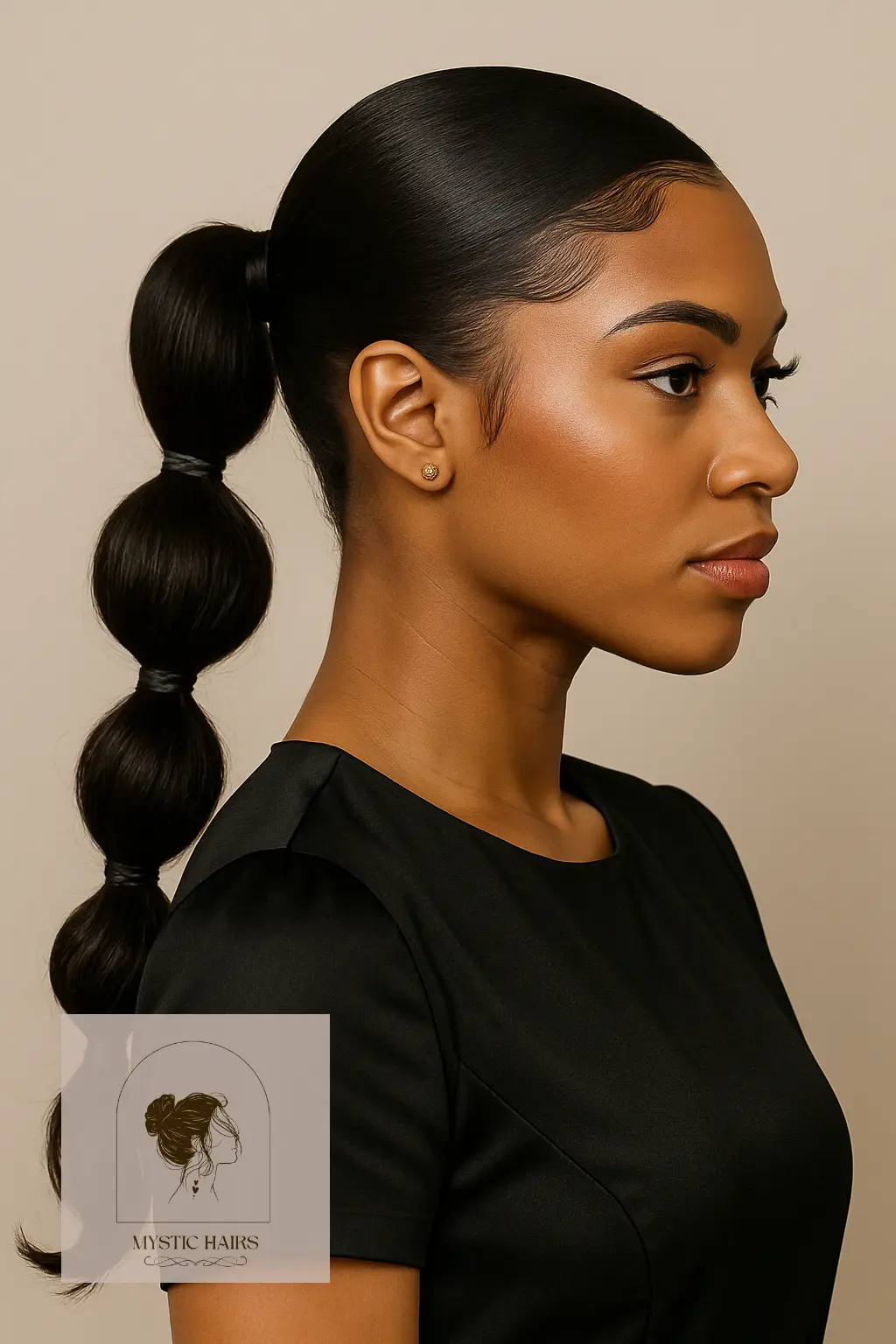 Bubble Ponytail with Polished Edges