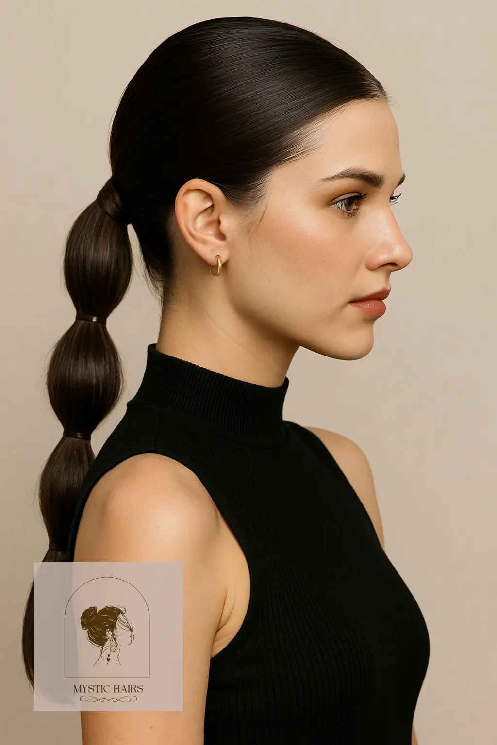 Bubble Ponytail with a Sleek Base