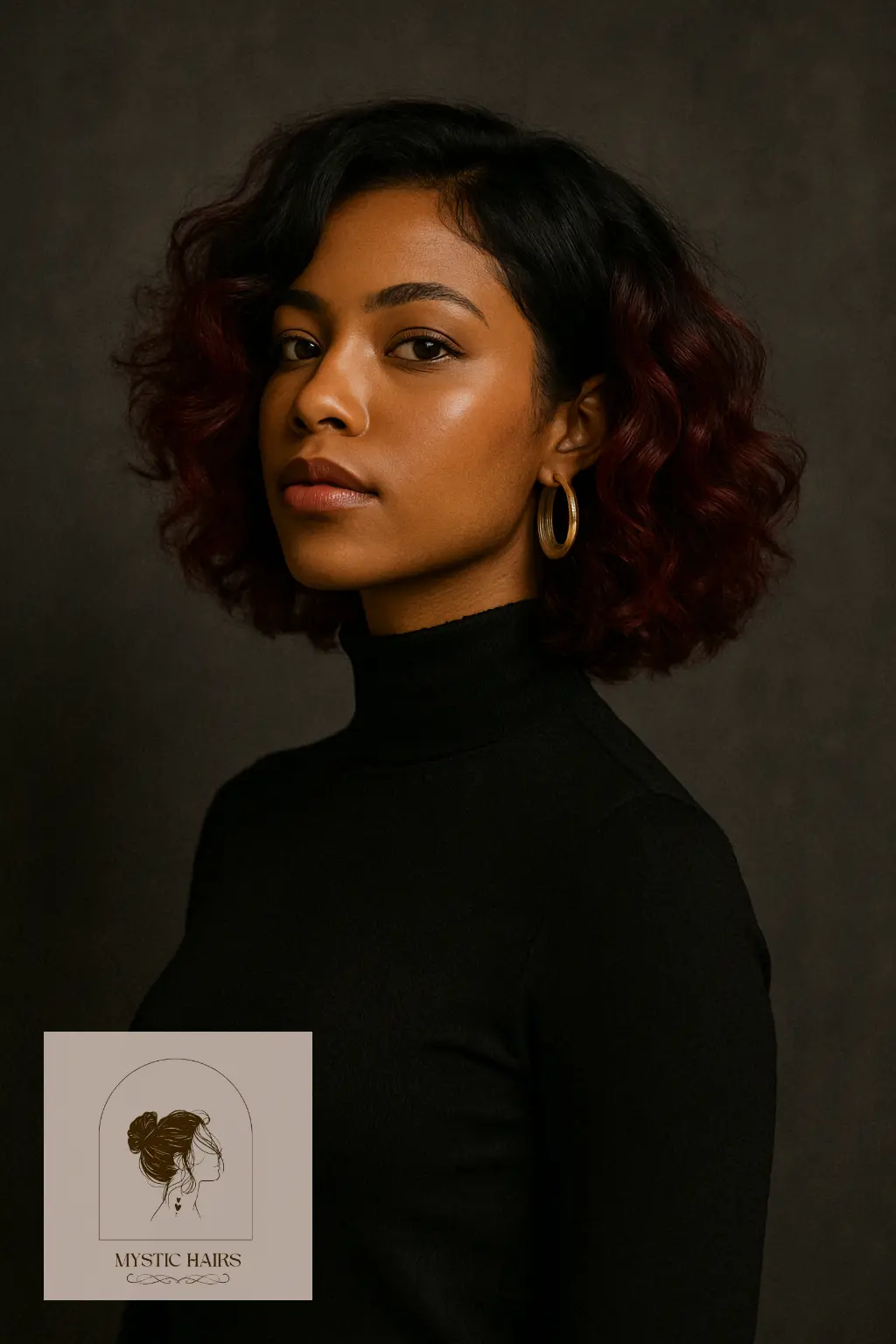 Burgundy with Black Roots