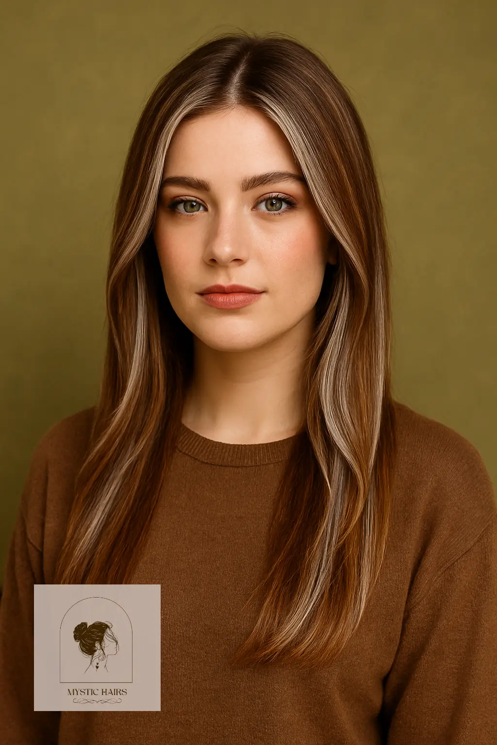 Caramel Brown with Dusty Silver Highlights