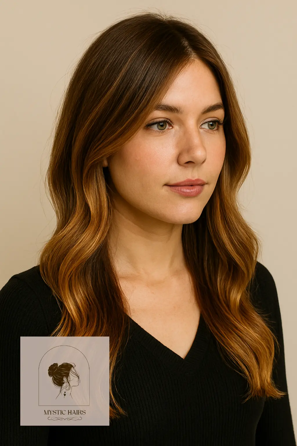 Caramel-Honey Balayage for Medium Lengths