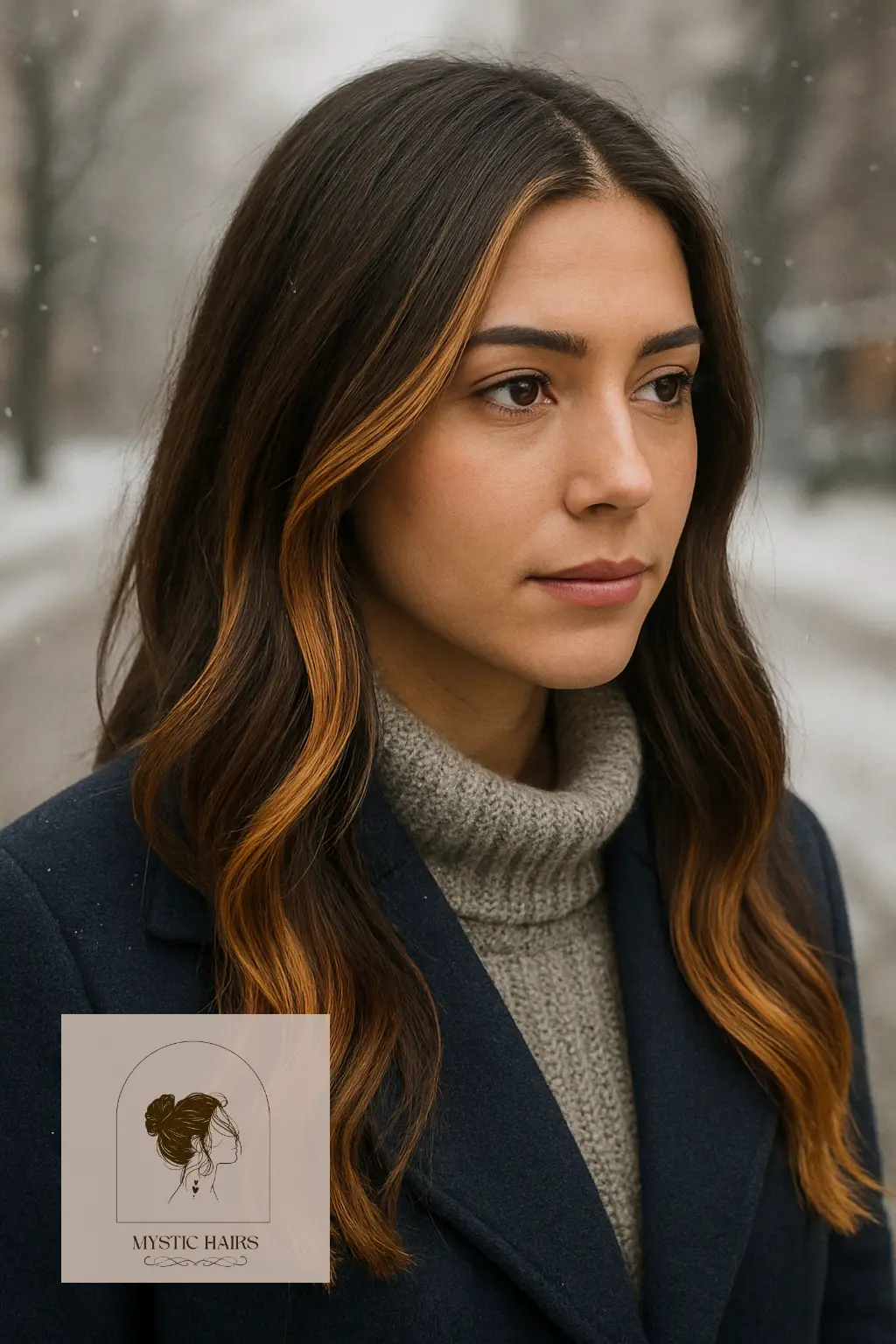 Caramel Streaks Framing the Face