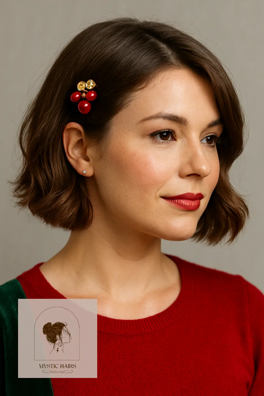 Chin-Length Bob with Side Pin Cluster