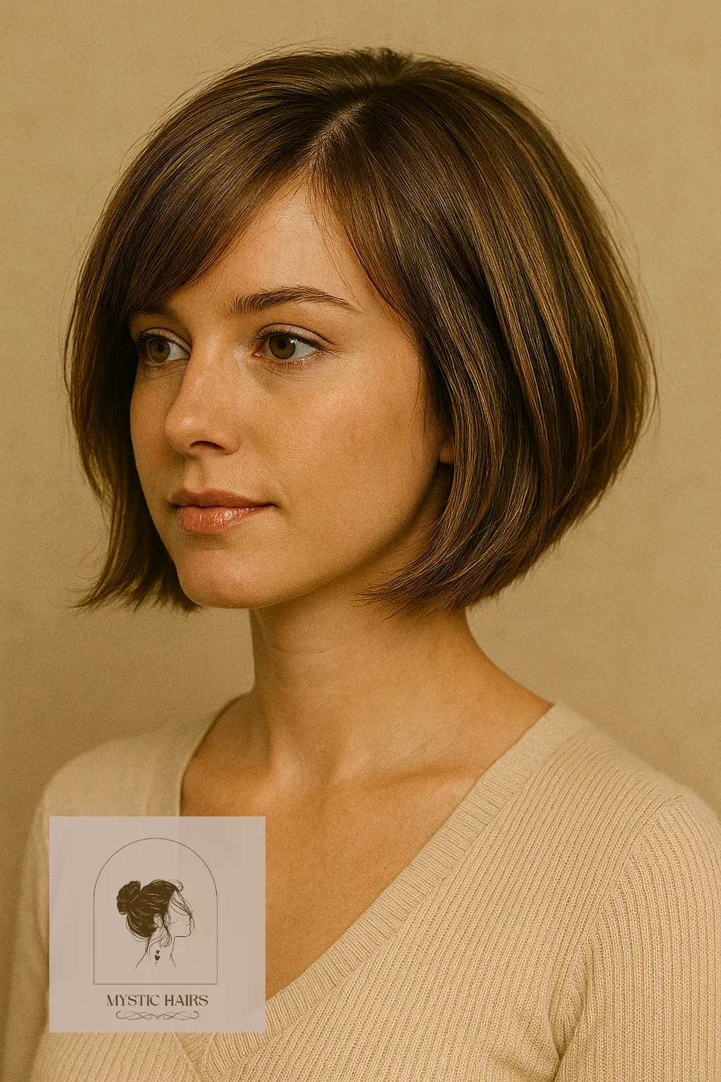 Chin-Length Stacked Bob with Side Bangs