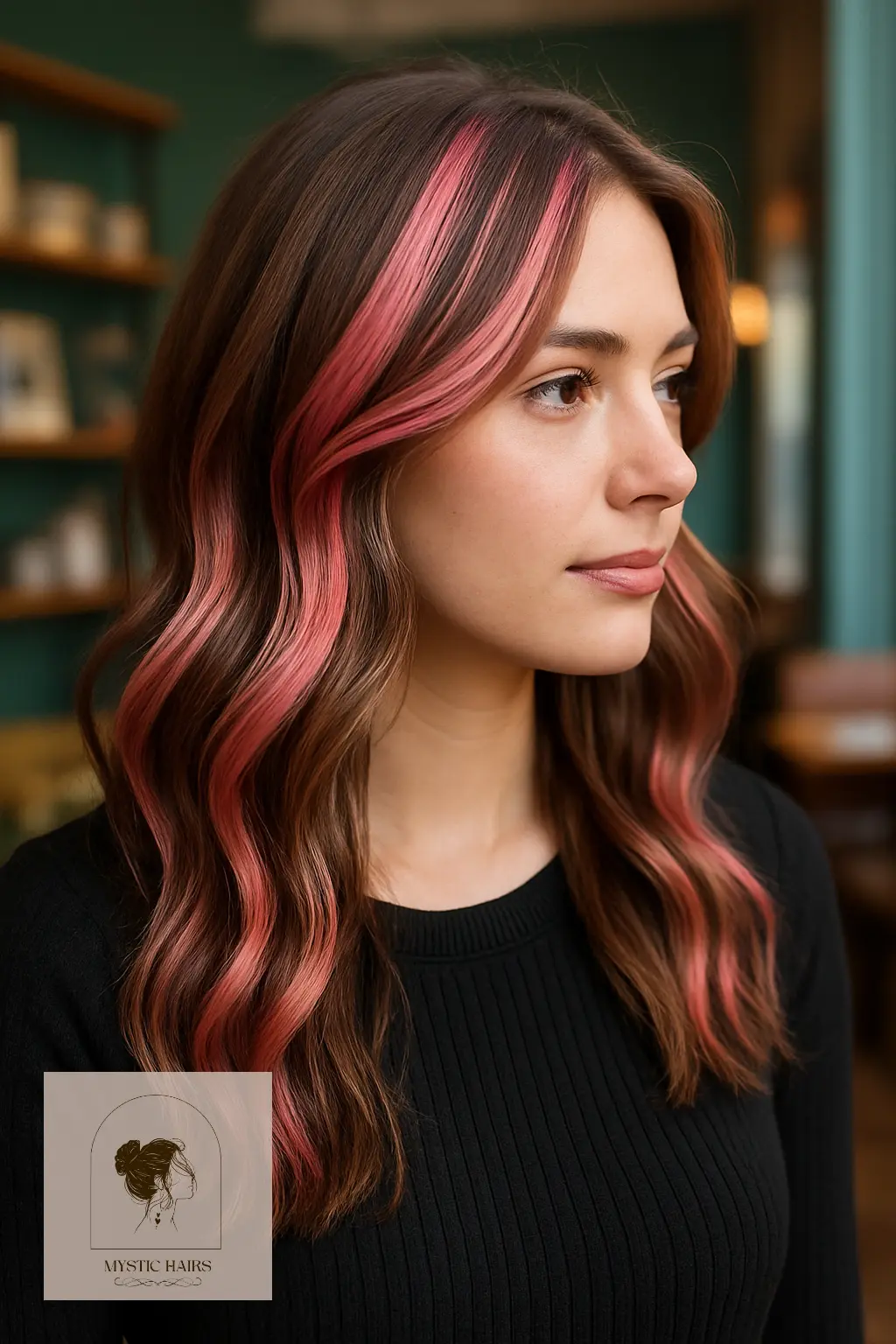 Chunky Rose Gold Streaks