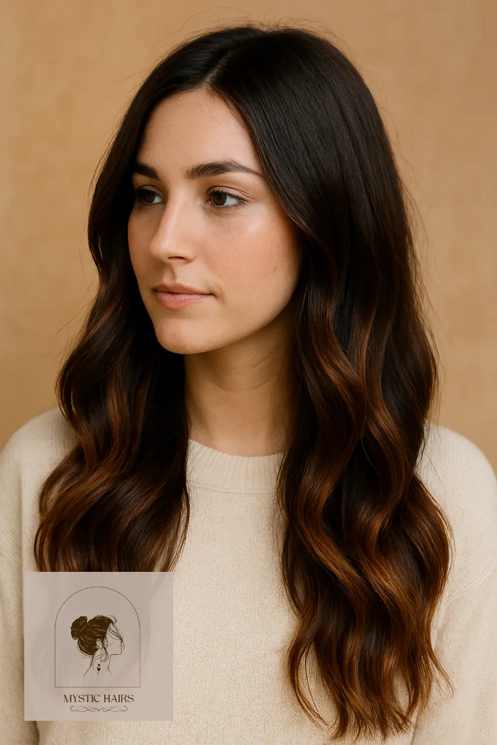 Cinnamon Balayage with Dark Roots