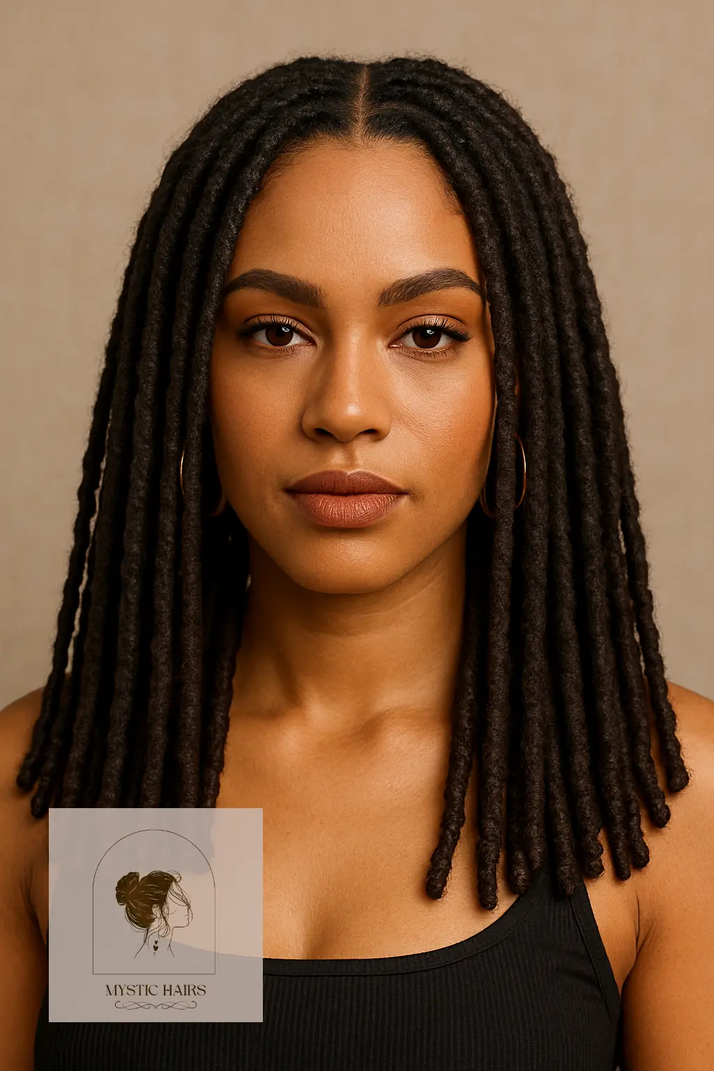 Classic Free-Hanging Locs With Middle Part