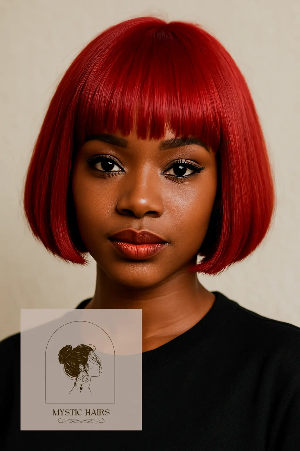 Classic Red Bob with Full Fringe