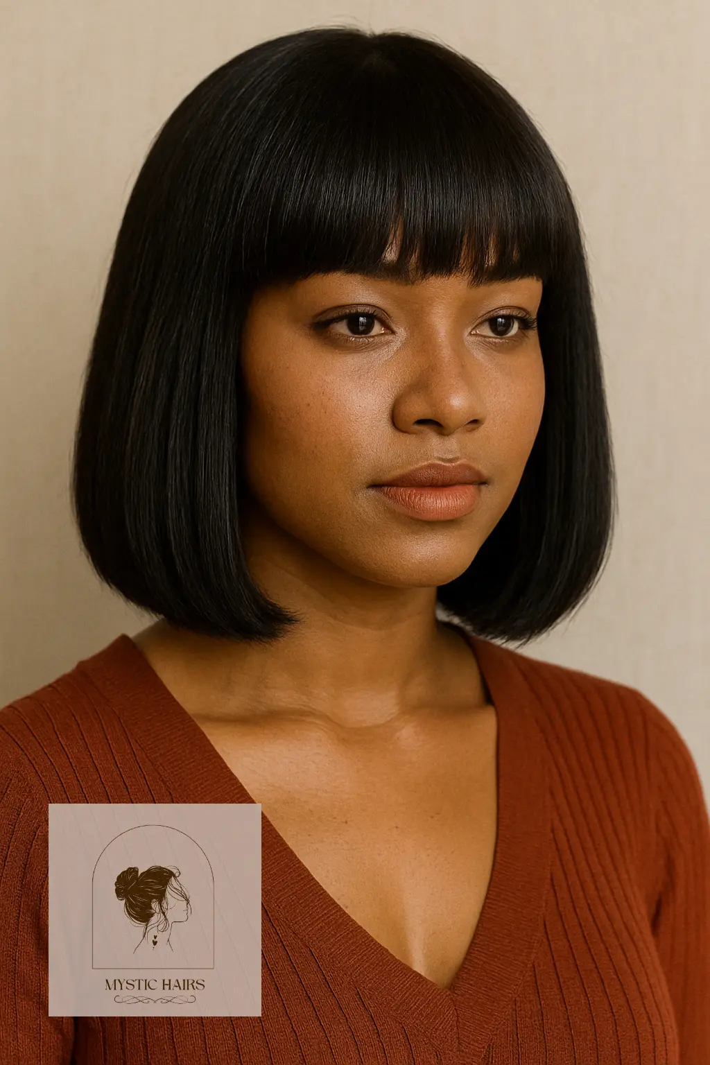 Classic Straight Bob with Full Bangs