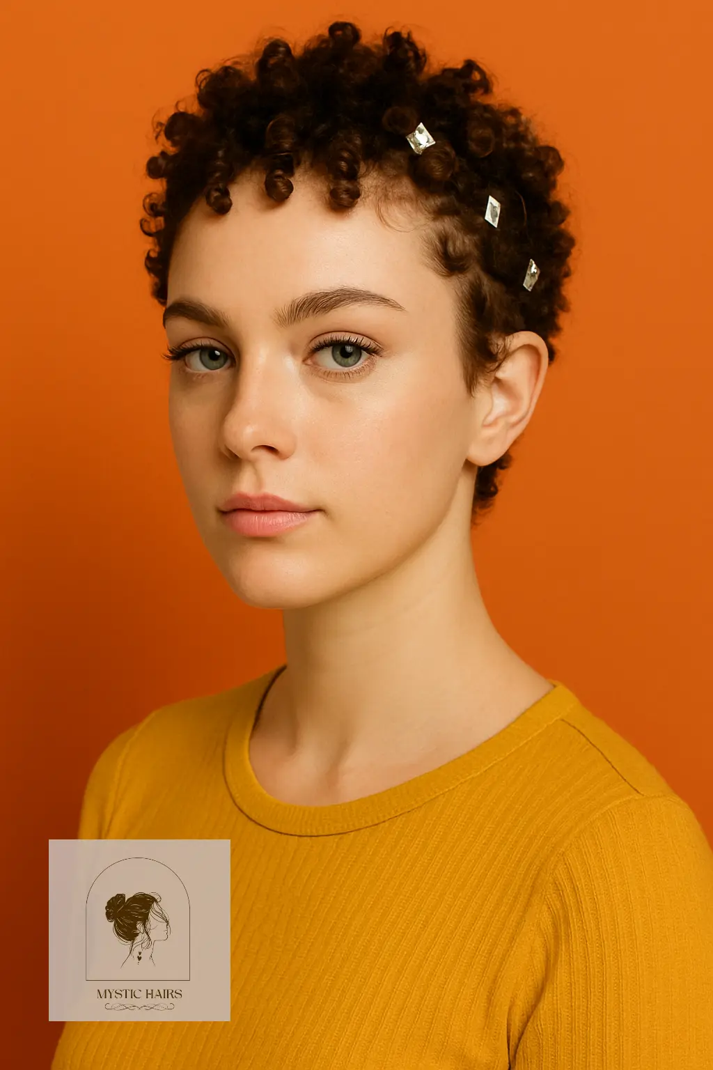 Coily Pixie with Silver Cuffs