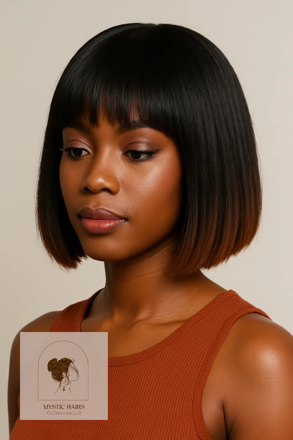 Color-Tipped Bob with Fringe