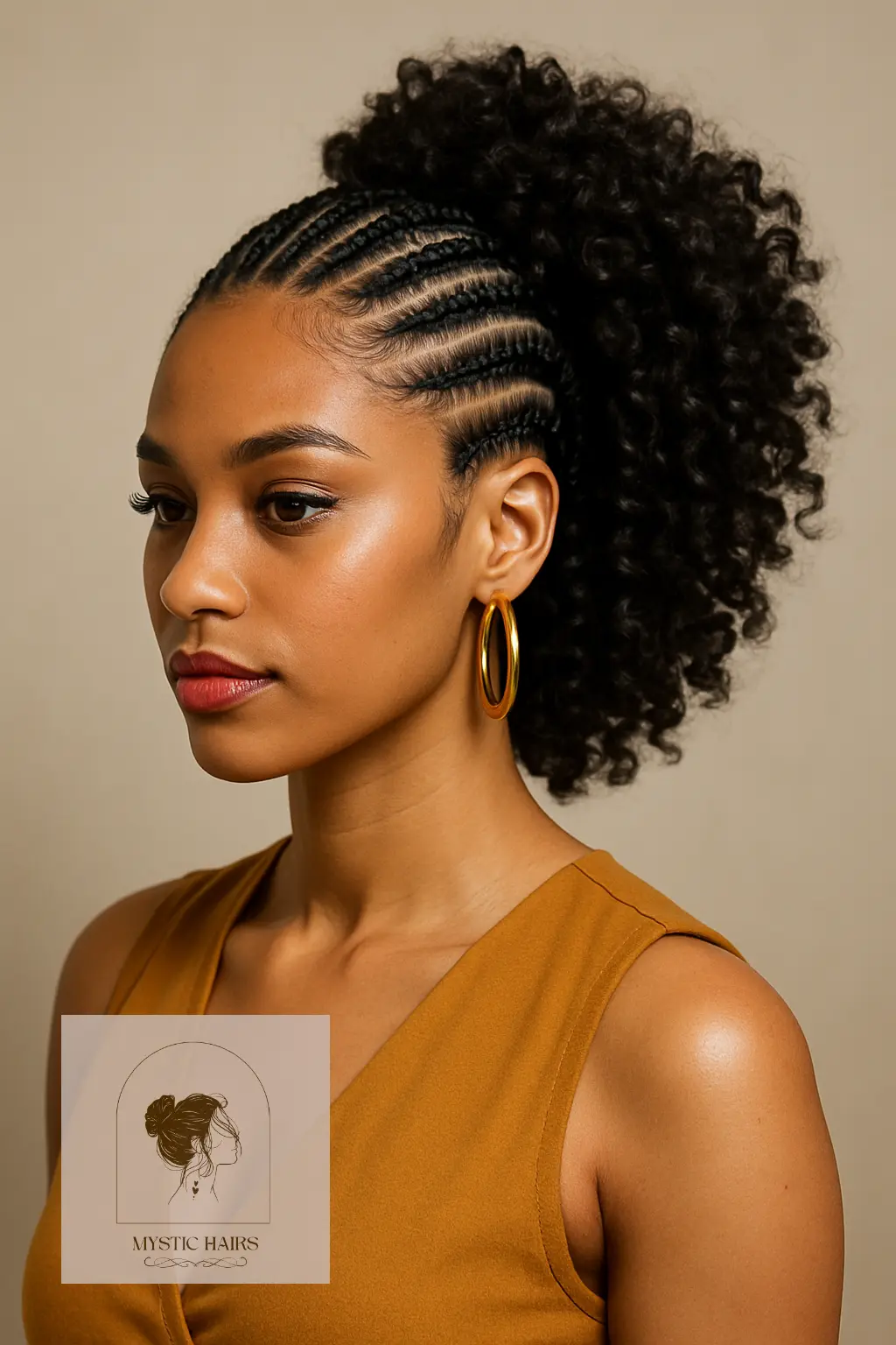 Cornrow Mohawk With Curls