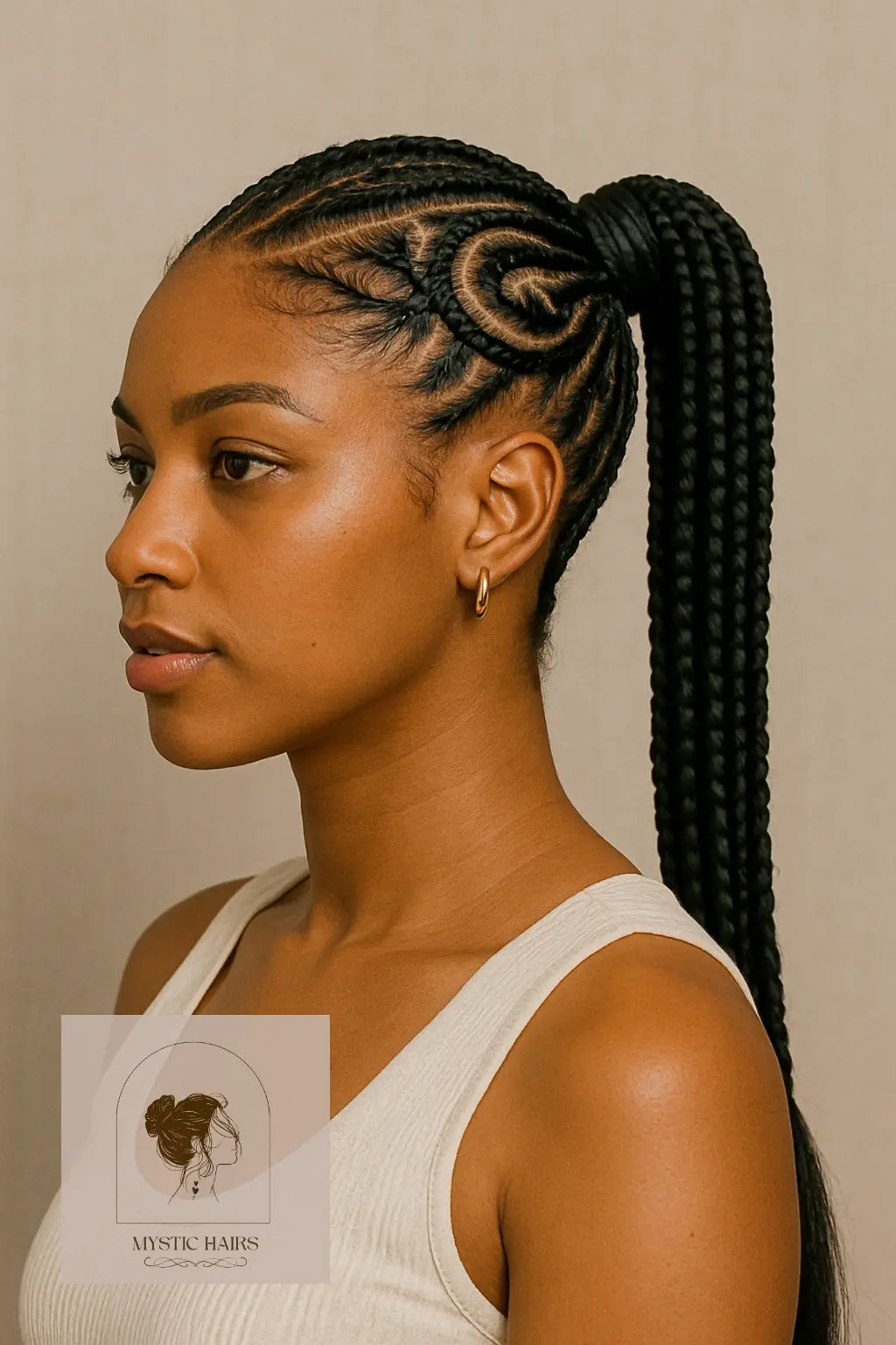 Cornrow Ponytail with Designs