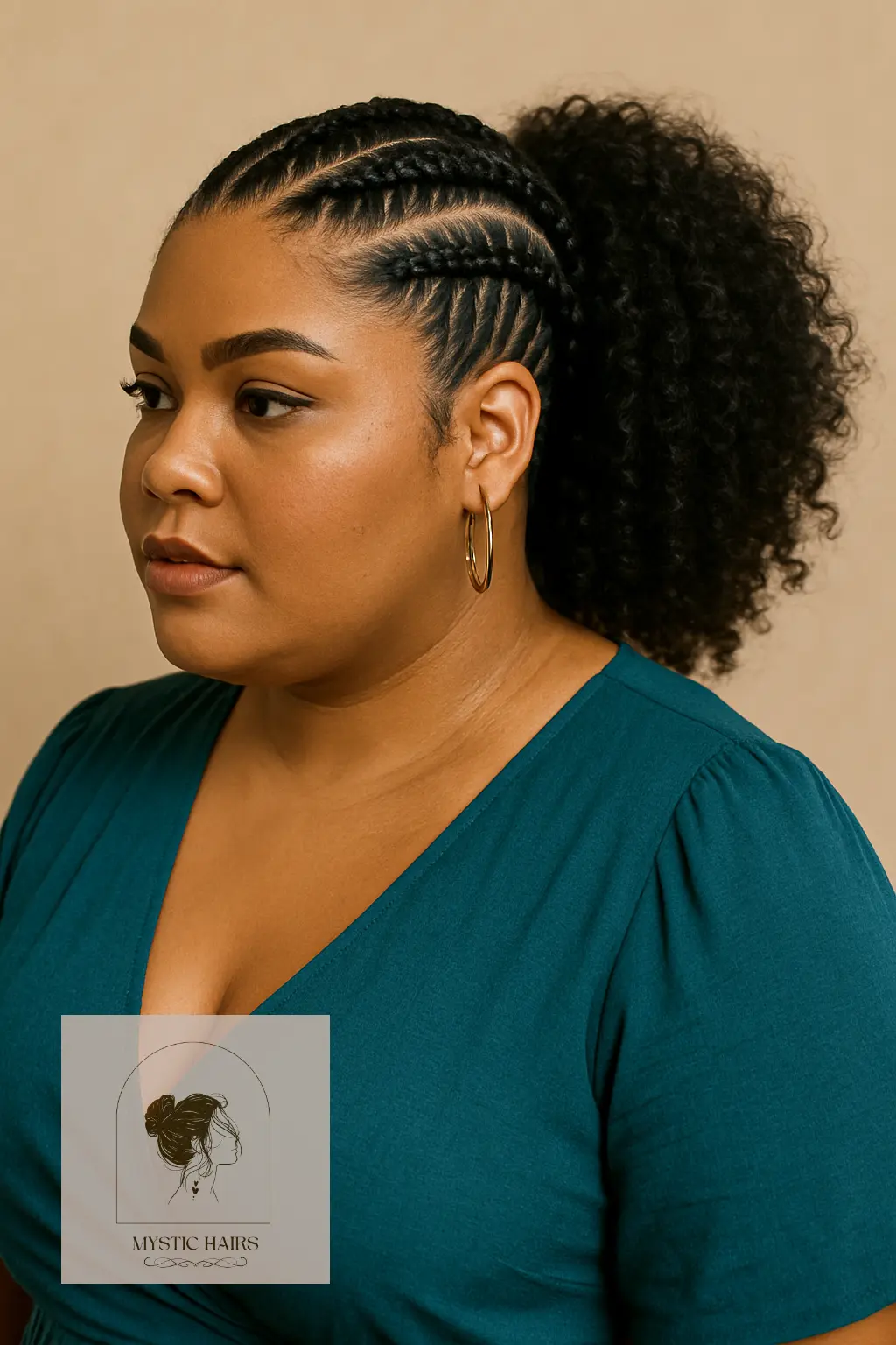 Cornrows Into Curly Ponytail