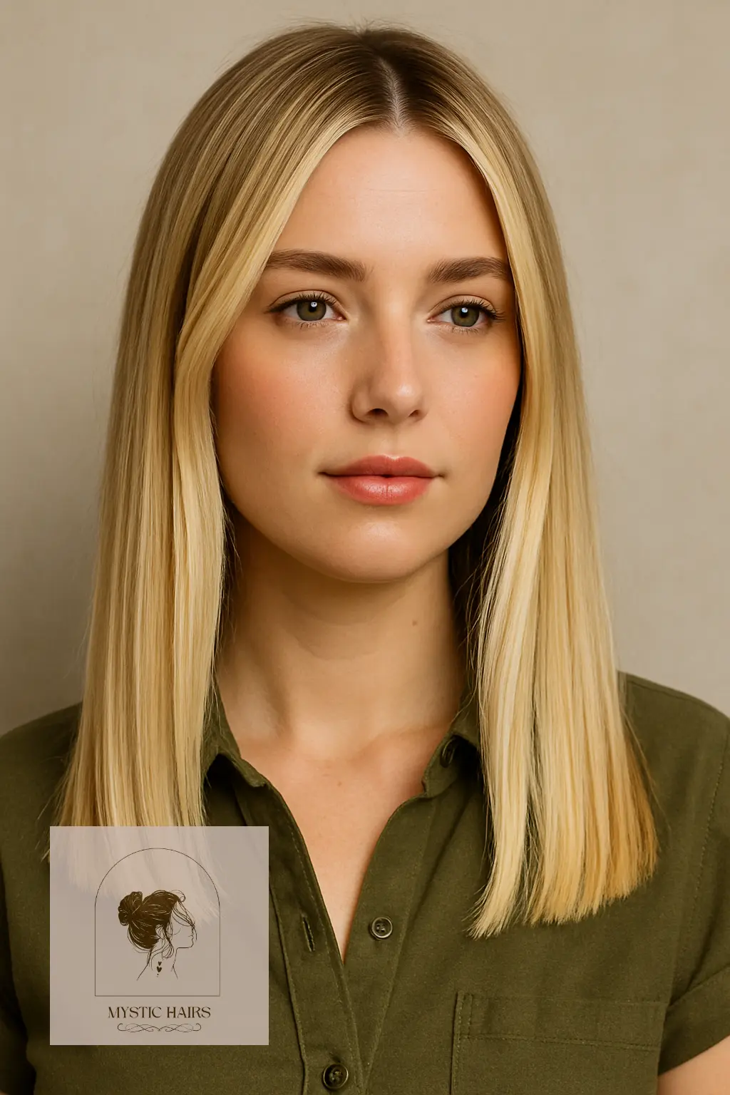 Creamy Blonde Highlights with Blunt Ends
