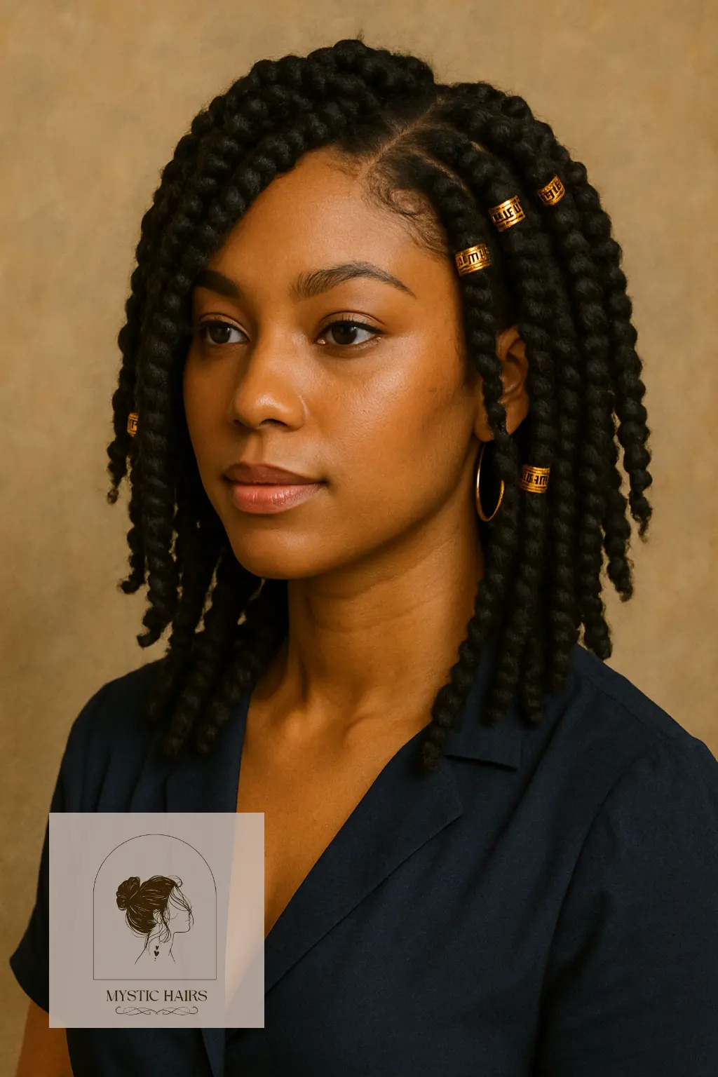 Crochet Twists With Gold Cuffs