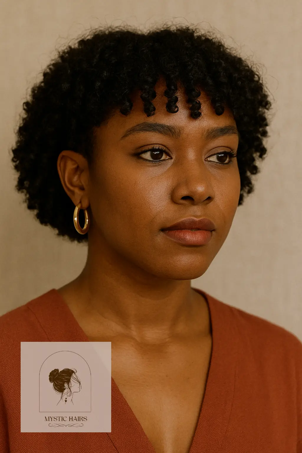 Cropped Bob with Coily Bangs