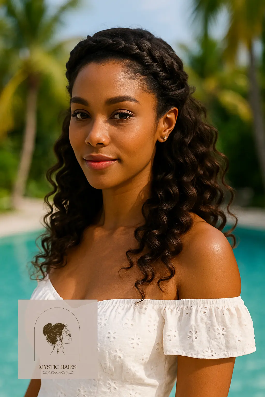Crown Braid With Loose Curls