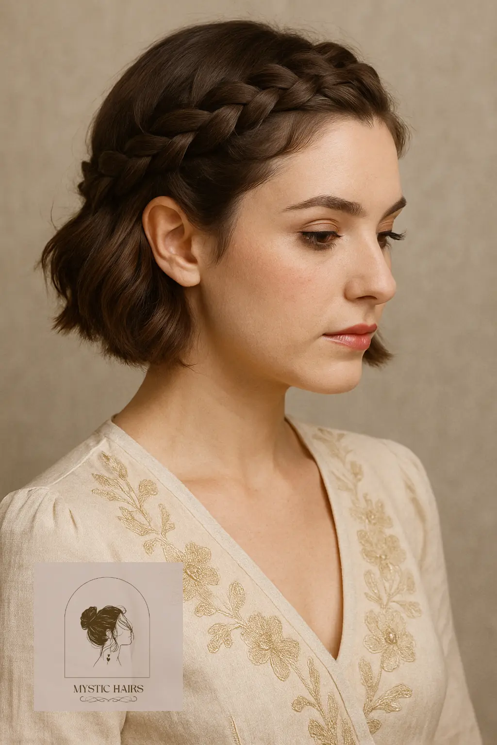 Crown-Braided Short Bob