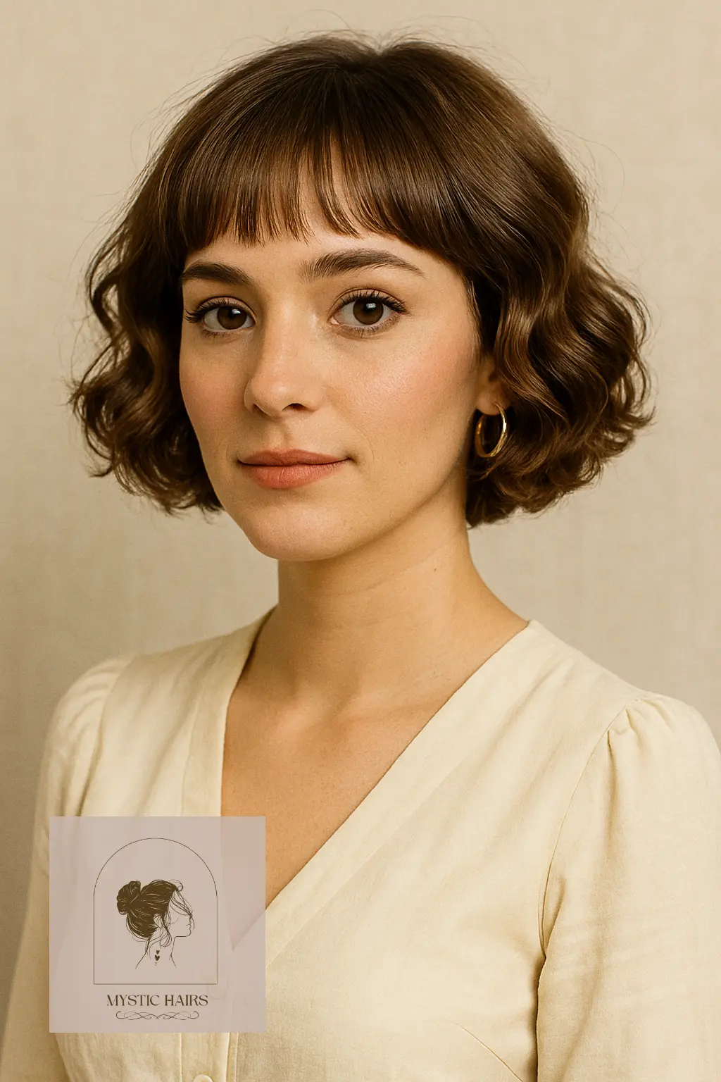 Curled Bob with Fine Fringe