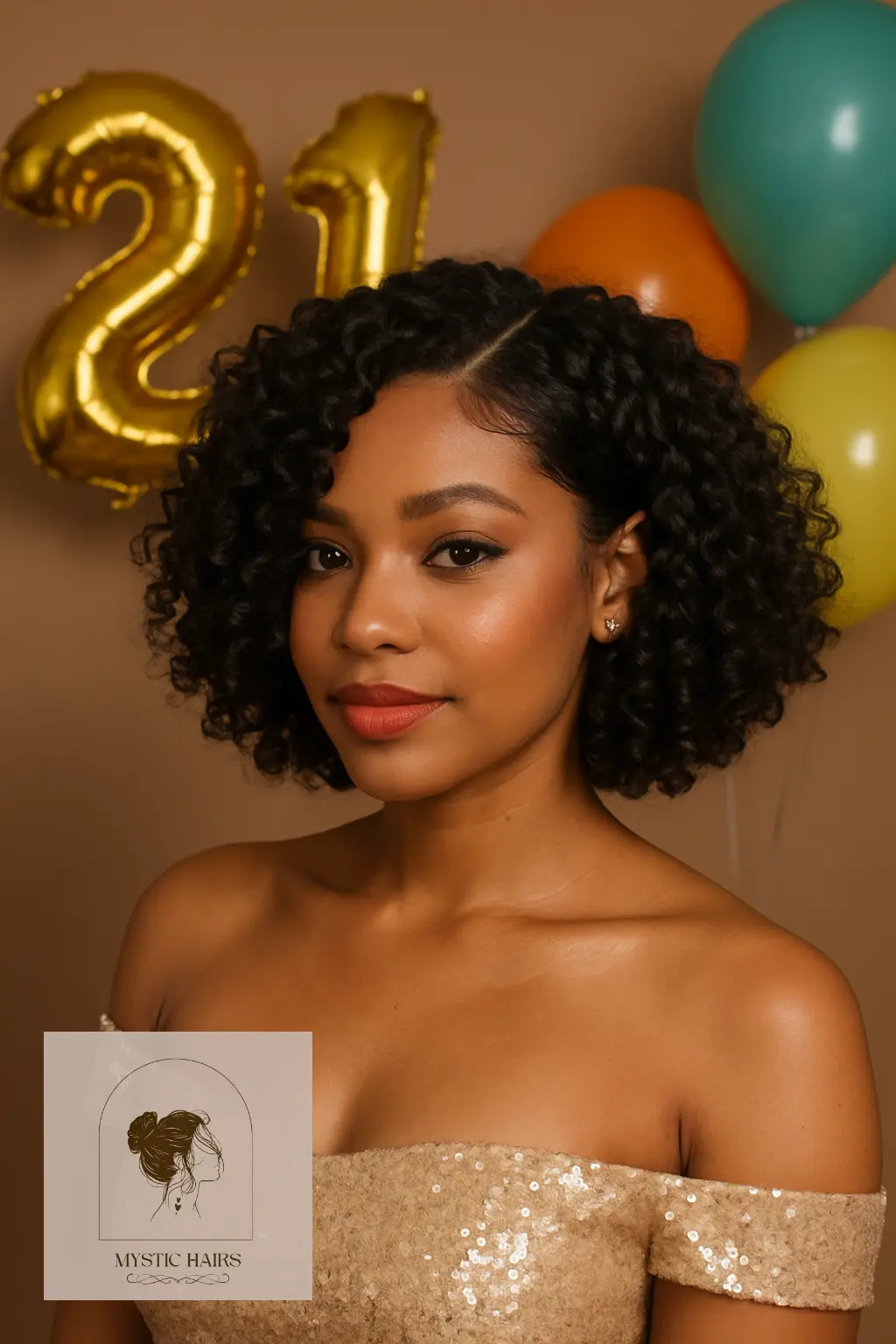Curly Bob with Defined Part