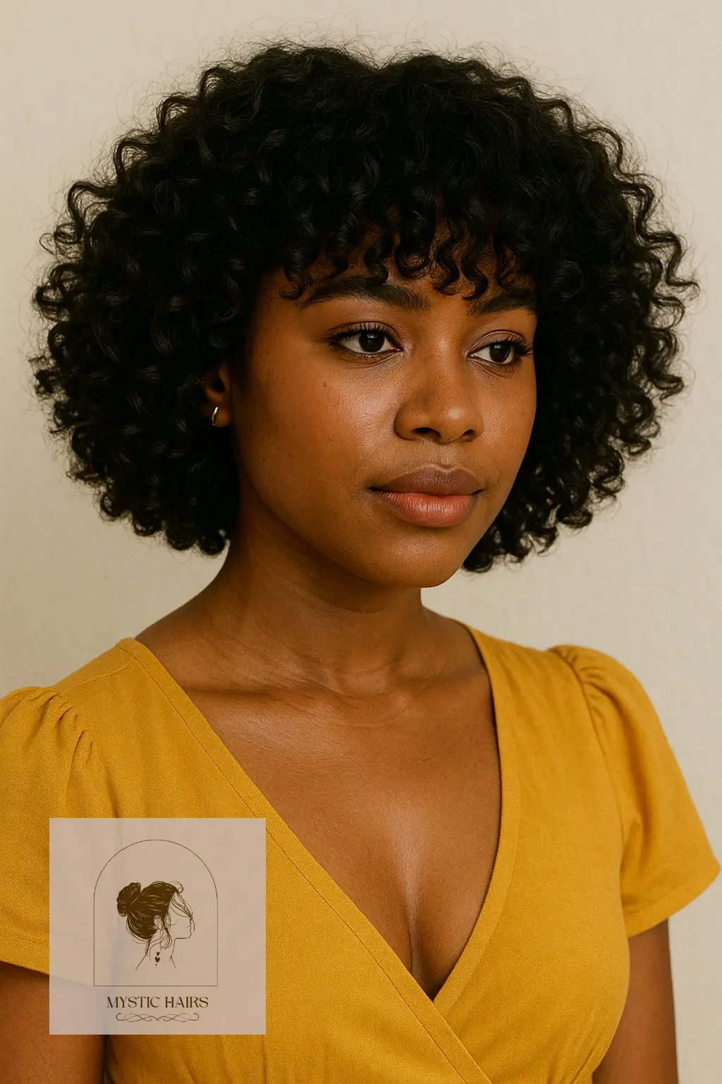 Curly Bob with Voluminous Fringe