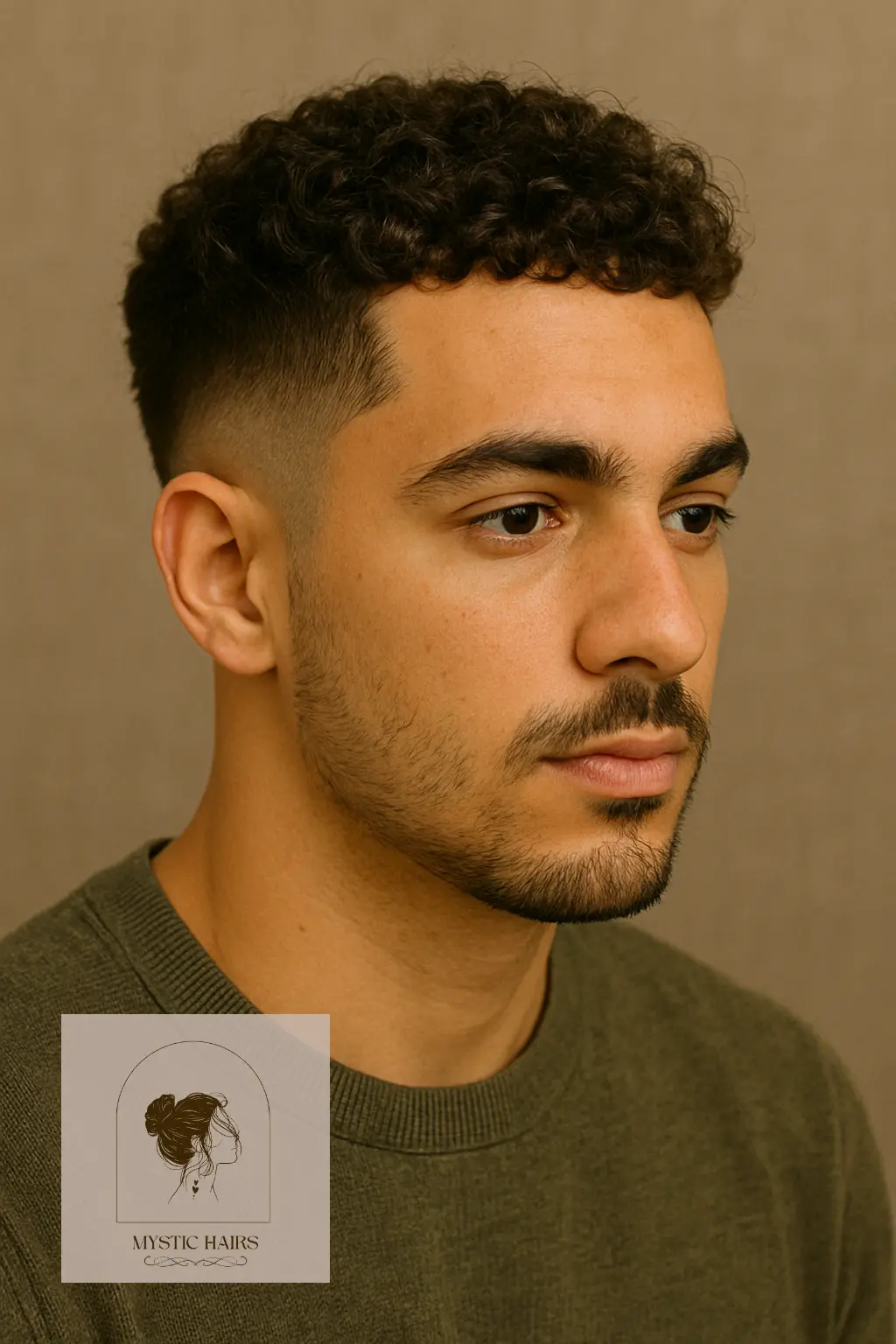 Curly Crop with Temple Fade