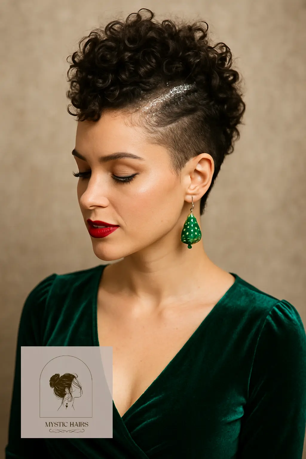 Curly Faux Hawk with Glitter Part