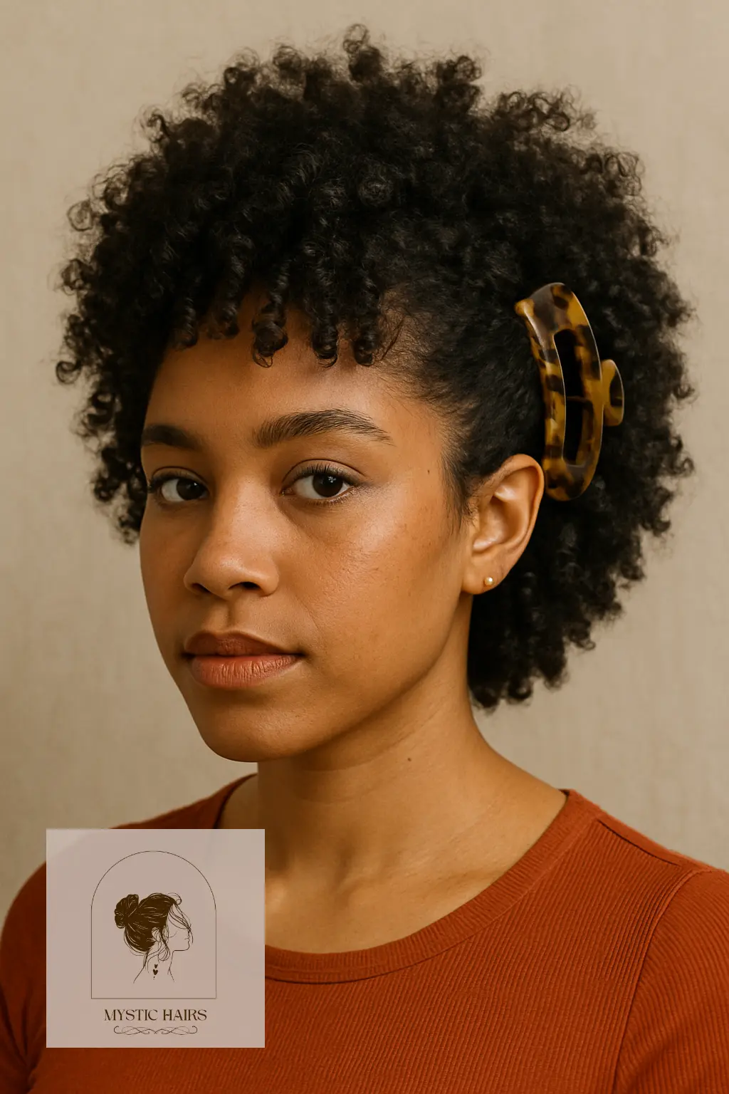 Curly Fro with Side Claw Clip