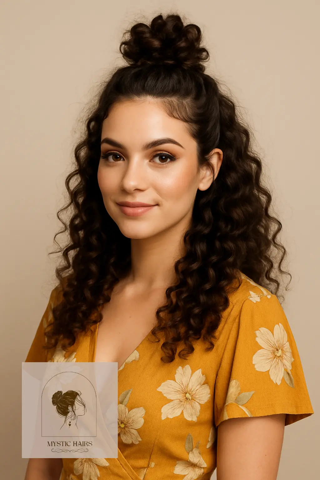 Curly Half-Up, Half-Down Bun